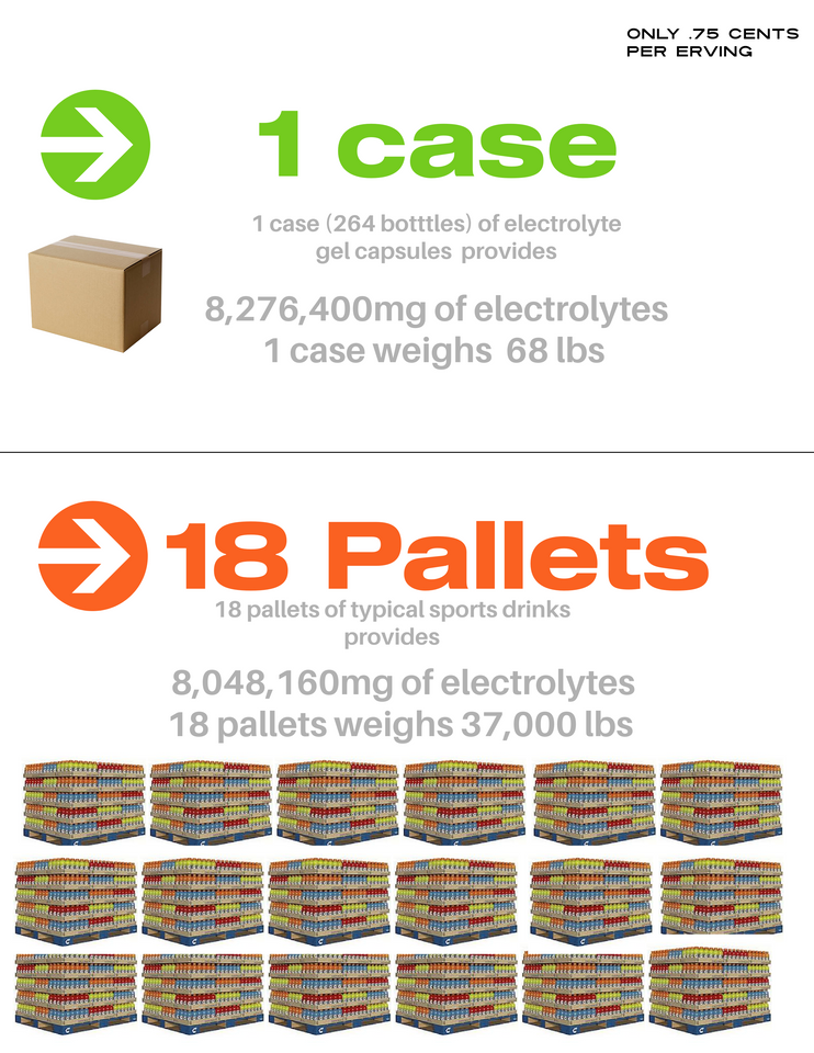BODY CHARGER Electrolyte Gel Capsules  BULK CASE (264 bottles)